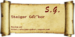 Steiger Gábor névjegykártya